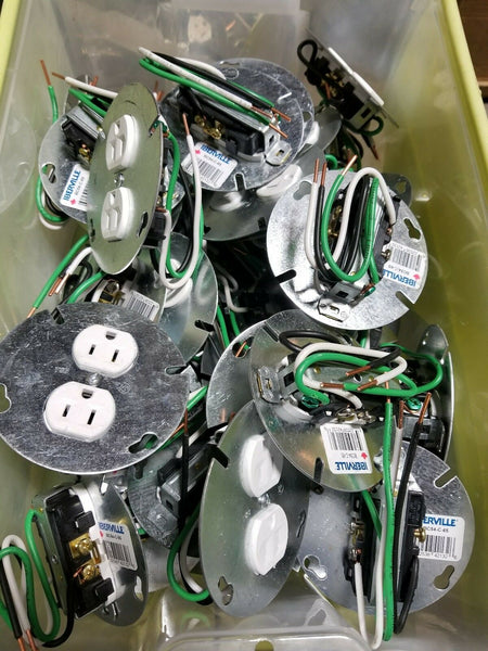 Lot of 43 pcs, IBERVILLE BC54-C-65, Electrical Outlets w/ covers, SKBAWA-nnnn