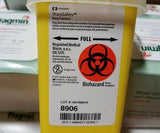 Box of 15, Convidien Sharps Container, Yellow, Single use, 8906,  SKBAWA-0000