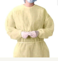 Box of 50 Yellow Isolation Gown, Elastic Wrist Fluid Resistant, SKBAWA-s032