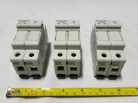 Lot of 3, Bussmann Fuse Holder, CHCC2D, 30A, 600V, SKBAWA-B013