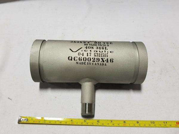 VICTAULIC QC60029X46, 3X3X3/4" RD TEE, 40S/316L, SKBAWA-B010