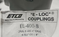 Box of 6, ETCO E-LOC Couplings, EL-400-8, CPLG, 4.5" OD × 8", SKBAWA-000