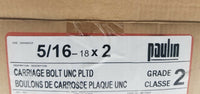 300 pcs, Carriage Bolt UNC Plated, B129-451, Gr 2 - 5/16"-18 x 2", SKBAWA-s039