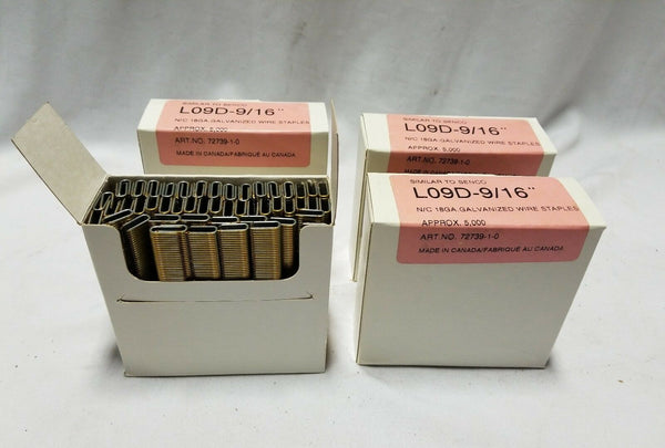 20,000 pcs, Lalfit / Senco L09D, 1/4" Narrow Crown, 9/16" Leg, 18G, SKBAWA-c039