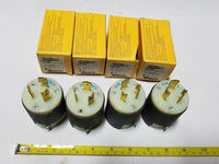 4 Pcs, Hubbell 2321CN, Insulgrip Twist Lock Plug, Male 2-Pole 20A, SKBAWA-B025
