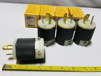 4 Pcs, Hubbell 2321CN, Insulgrip Twist Lock Plug, Male 2-Pole 20A, SKBAWA-B025
