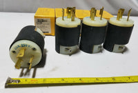 4 Pcs, Hubbell 2321CN, Insulgrip Twist Lock Plug, Male 2-Pole 20A, SKBAWA-B025