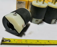 4 Pcs, Hubbell 2321CN, Insulgrip Twist Lock Plug, Male 2-Pole 20A, SKBAWA-B025