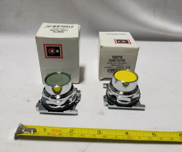 Lot of 2, CUTLER HAMMER, Short PUSH BUTTON OPERATOR, 10250T105, SKBAWA-B019