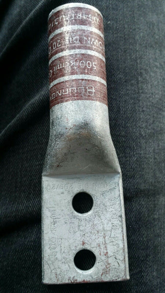 1 Burndy YA34-2TC38 Compression Lug, 2Hole 3/8", Long Barrel, 500MCM Skbawa-b501