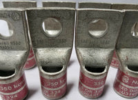 Lot of 10, BURNDY, COMPRESSION LUGS, N350, Red Die 18, U31RT/U29ART, SKBAWA-B501