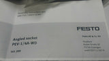 Lot of 3 (three) Festo 161208, PEV-1/4A-WD, Angled Plug Socket, SKBAWA-b535