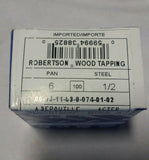2000, Robertson inc, #6 Sq. Drive, Pan, Wood Tapping, 20bxs Screws, SKBAWA-nnnn