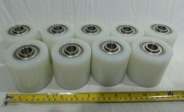 9pcs U&J, Nylon Rollers w/Bearing, 3" x 3", PVC, 6303ZV C3, SKBAWA-b076