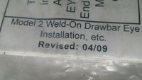 Premier Manufacturing, no. 2, Weld On Drawbar Eye, 2" I.D., SKBAWA-b501