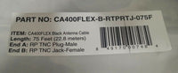 CA400FLEX-B-RTPRTJ-075F, Black Antenna Cable, 75 ft, SKBAWA-B107