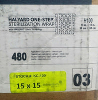 480pcs, Halyard, 12715 (15x15") One-Step, H100, Sterilization Wrap, SKBAWA-s037