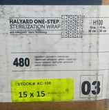 480pcs, Halyard, 12715 (15x15") One-Step, H100, Sterilization Wrap, SKBAWA-s037