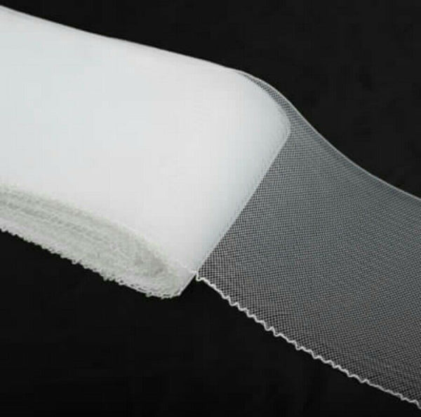 4" White Stiff Crinoline, Horsehair Fabric Braid,36YD, AD22L-4-01PC, SKBAWA-b083
