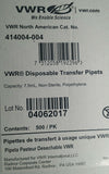 VWR, 414004-004, 7.5ML, Disposable, TRANSFER PIPETS, Pipet, 500/BX, SKBAWA-B038