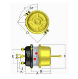 Haldex, LC3030S6CW, Life Seal Brake, 5/8" Pin, 3030, SKBAWA-c018 ,19, 20