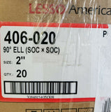 Box of 20 pcs Lesso America 2" PVC90° ELL (406-020) SCH40 Fittings, SKBAWA-s027