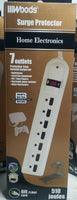 Lot of 3, Woods, 7-Outlet, Surge Protector, 510Joules 6ft cord 45200 skbawa-s038
