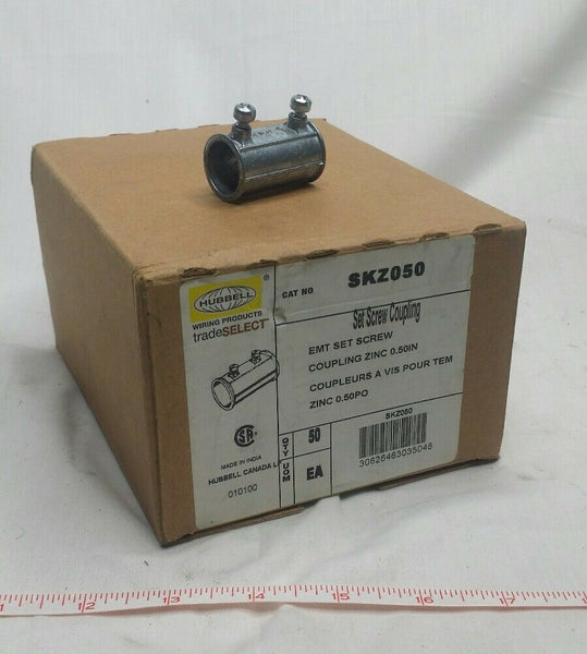 HUBBELL, SKZ050, 50/Bx, EMT SET SCREW, COUPLING Zinc 0.50in, SKBAWA-B507