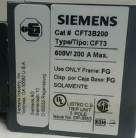 Siemens, CFT3B200, Circuit Breaker, 200A, 600V, HFG3F250, SKBAWA-b045