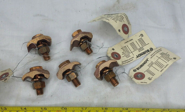 Lot of 5, BURNDY, 264151, GROUND CLAMP Connector, 3/8" BOLT, SKBAWA-b519