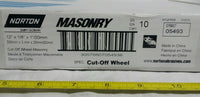 10pcs, NORTON 05493, 12" MASONRY, CUT-OFF WHEEL, 12x1/8x1, 1" bore, SKBAWA-nnnn