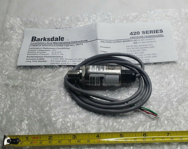 Barksdale 422H2-04-Q35, Pressure Transducer, 0-100 PSIG, 420 Series, SKBAWA-s005