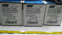 40 PCS, Norton Aluminum Oxide Sanding Belt, 3" × 18", 50 Grit, SKBAWA-B067