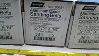 20 PCS, Norton Aluminum Oxide Sanding Belt, 2 1/2" × 16", 36 Grit, SKBAWA-B066
