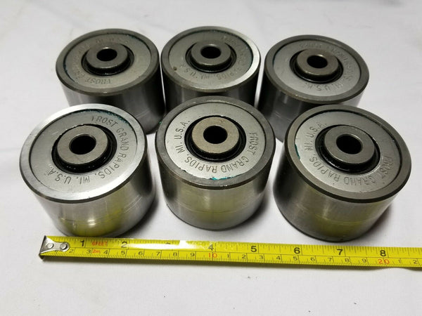 Lot of 6, FROST STEEL CONVEYOR ROLLER WHEEL 2" wide, 2.7" diameter, SKBAWA-b531