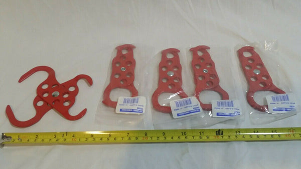 Lot of 5, NORTH SAFETY 666RD M-SAFE METAL LOCKOUT HASP Skbawa-b537