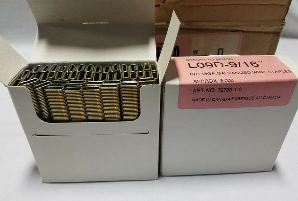 10,000 pcs, Lalfit / Senco L09D-9/16" Narrow Crown, 18G, staples, SKBAWA-s039
