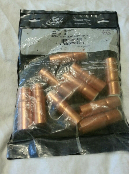 10Pack, Tregaskiss 401-4-75, 3/4" copper nozzles, builtin insulator, skbawa-b511