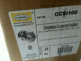 25pcs Hubbell CCSI100, EMT COMPRESSION CONNECTORS INSULATED I.00in, skbawa-c014