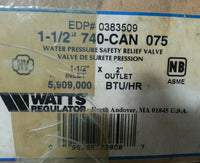 Watts 1-1/2"740-CAN075, 0383509, Water pressure Safety Relief Valve, skbawa-c034