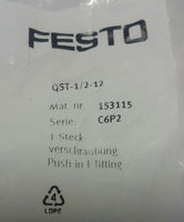 7pcs, Festo, 153115, QST-1/2-12, Push-in T-Fitting, Nickel Finish, SKBAWA-b048