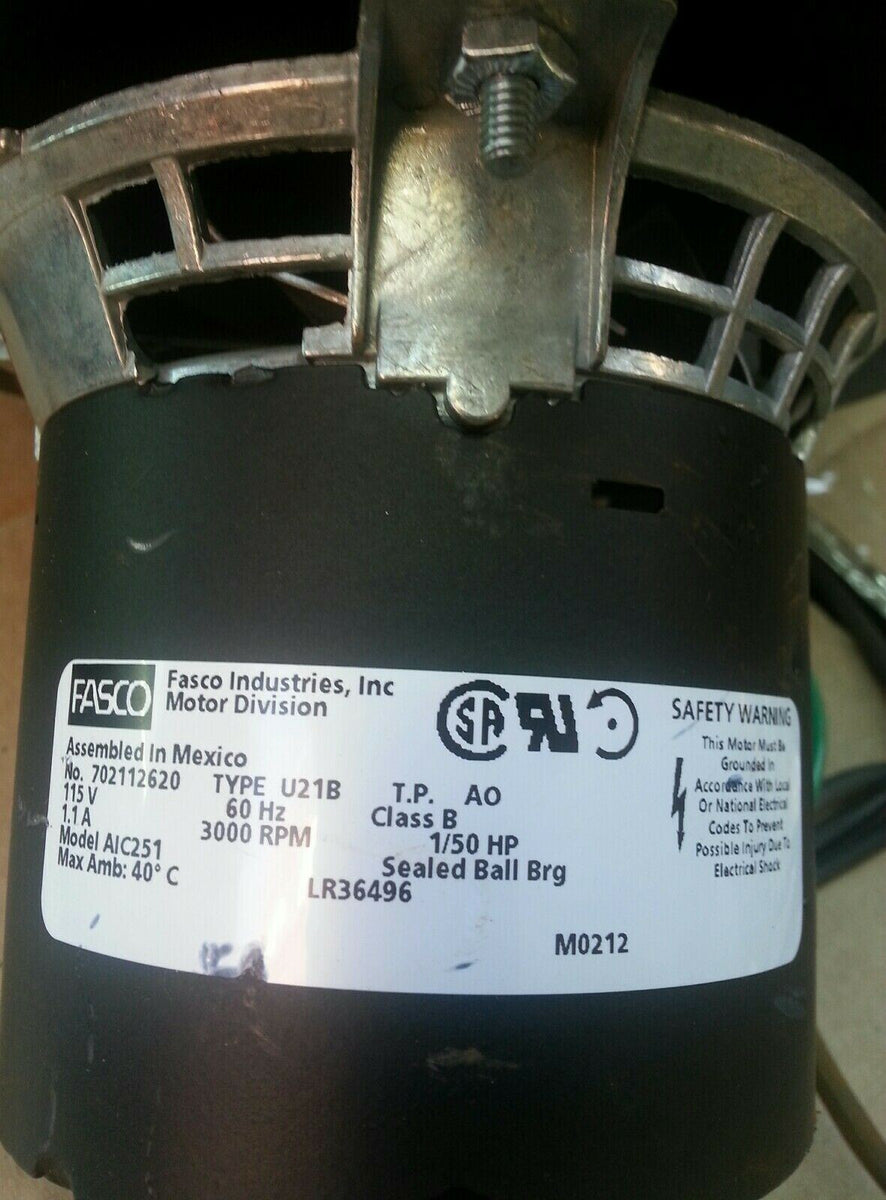 Fasco AIC251, 702112620, Lr36496, M0212 1/50hp, 115v 3000rpm, blower s ...