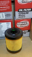Lot of 8, Service Champ, Oil Filters CF5436, WP3244, CH-9018, SKBAWA-B050