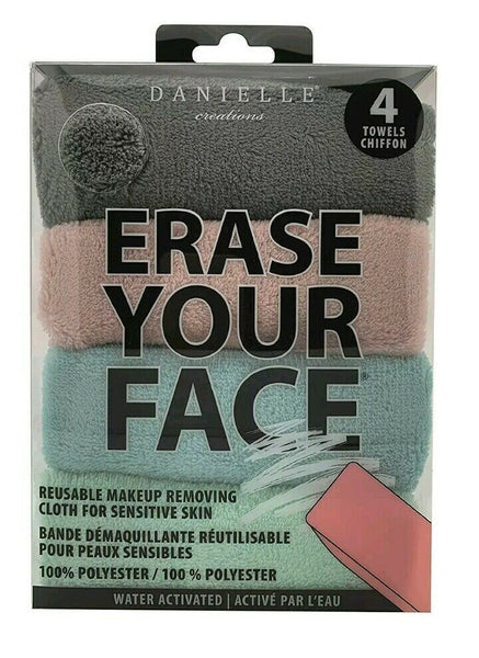 4pack Danielle Creations, ERASE YOUR FACE, Makeup removing cloths, skbawa-s041