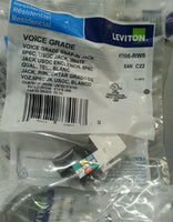 10pk Leviton 41106-RW6 c22  Voice Grade snap in USOC Jack 6P6C white skbawa-b045