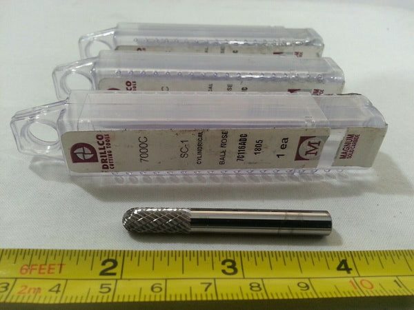 Drillco 7C116ADC | SC-1, Carbide Burs, Cylindrical Ball Nose, Doubl SKBAWA-s035