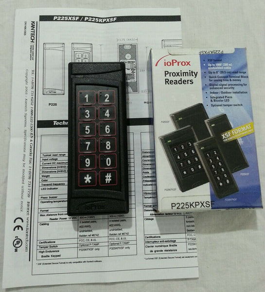 Kantech ioProx P225KPXSF Proximity Reader w/keypad P20DYE P30DMG skbawa-b055