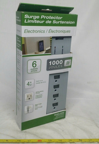 Woods, 6-Outlet, Surge Protector, 4 ft cord, 41453, reg $24.00 SKBAWA-s038