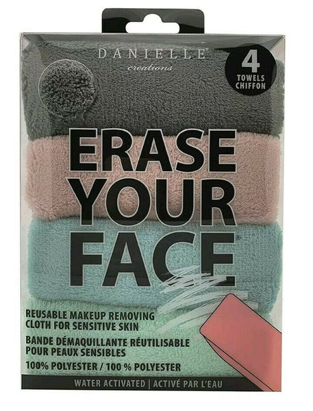 2 x 4pack =8pcs, ERASE YOUR FACE, reusable Makeup removing cloths , skbawa-s041
