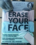 2 x 4pack =8pcs, ERASE YOUR FACE, reusable Makeup removing cloths , skbawa-s041